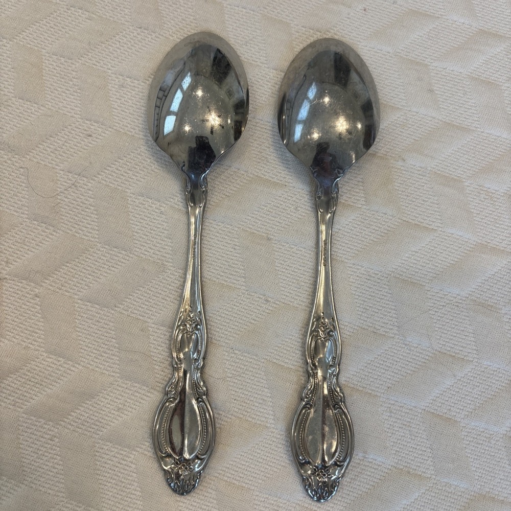 Oneida FREDERICK II 8.5 Serving Spoons (3) Stainless Heirloom Glossy Silverware - Picture 3 of 9